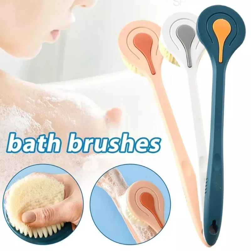 1pc Long Handle Bath Brush Soft Hair Bath Brush Back Ball Brush Bathroom Body Brushes Mud Back Scrubber Shower Massage Brush 5