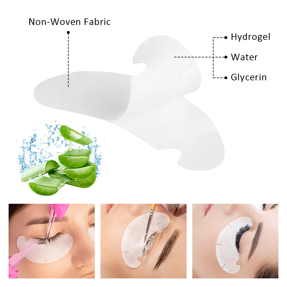 50 Pairs Hydrogel Eye Patches Eyelash Extension Patch For False Eyelashes U Shaped Eye Gel Pads Under Eyelash Pad Makeup Tools