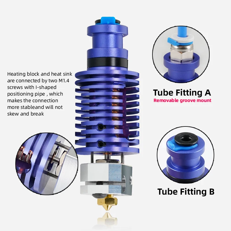 2 Hotend Per Stampante 3D Anycubic I3 Mega - Testa Di Stampa In Metallo, Compatibile Con Filo 1.75mm