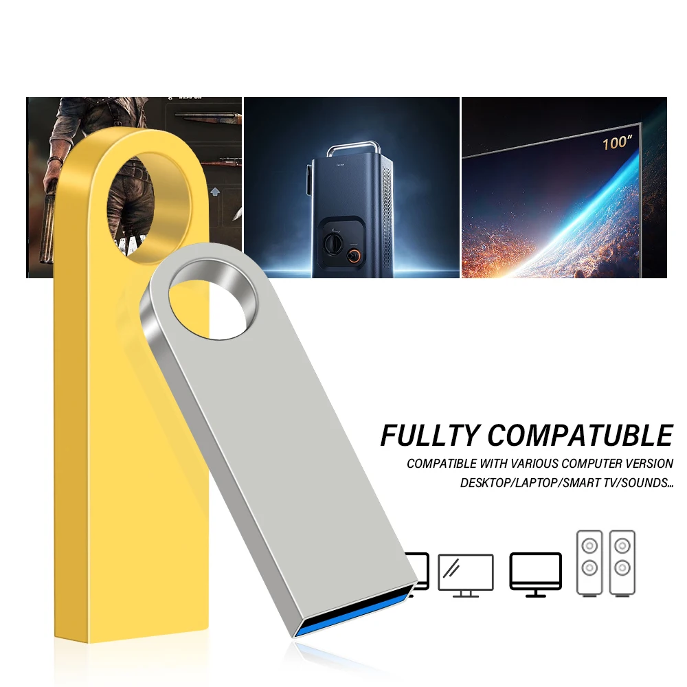 Metal USB Flash Drive Pendrive 8GB 16GB 32GB 64GB High Speed Memory Stick U Disk 128GB waterproof Key Ring Gift metal stick key usb flash drive