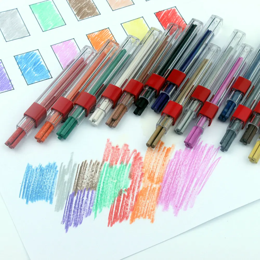 Vibrant Metallic Erasable Mechanical Pencil Lead Refills, Assorted Hardness, 3mm Thick
