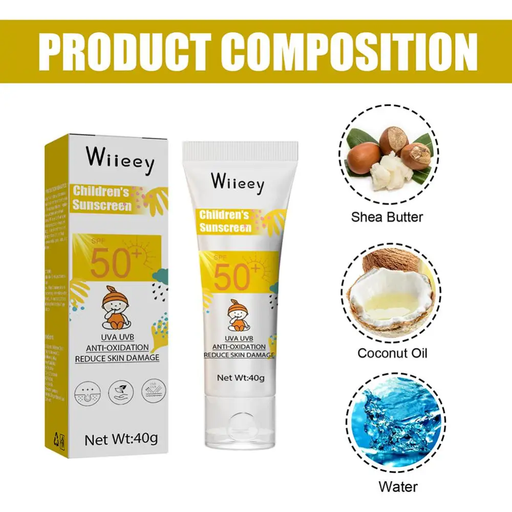 Children Sunscreen Refreshing Oil Free Sun Protector Mild Non-irritating Anti-Oxidation Outdoor UV Resistance Body Lotion Cream images - 6