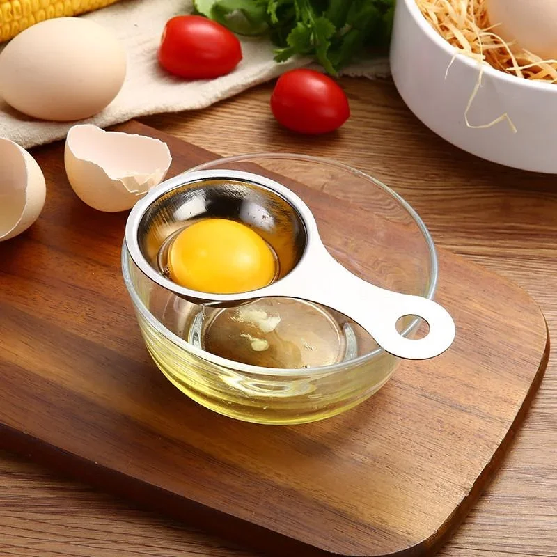 Egg Separator Egg Yolk White Filter Food Grade Eggs Divider Stainless Steel Sieve Kitchen Gadget Baker Tool Egg Extractor