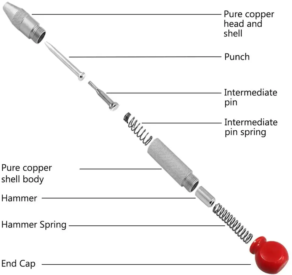Automatic Center Punch Automatic Metal Punch Tool Woodworking Tools Loaded Marker Wood Chisel Joinery Carpenter Tool image 3