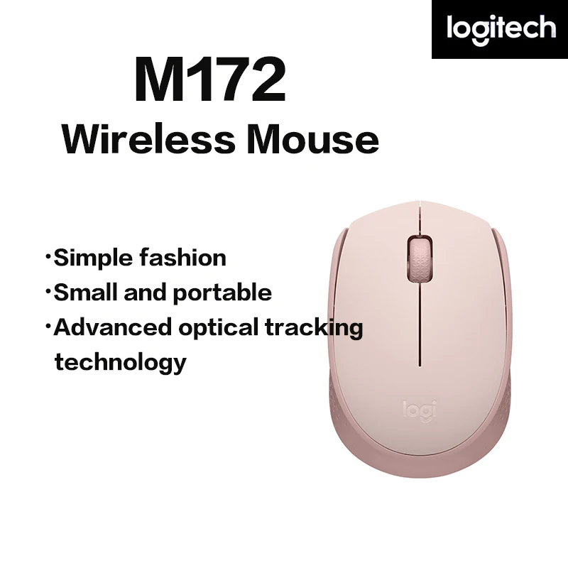 Мышь Logitech M172 Беспроводная офисная, левая и правая для обеих сторон, с нескользящей текстурой и беспроводным приемником 2,4G
