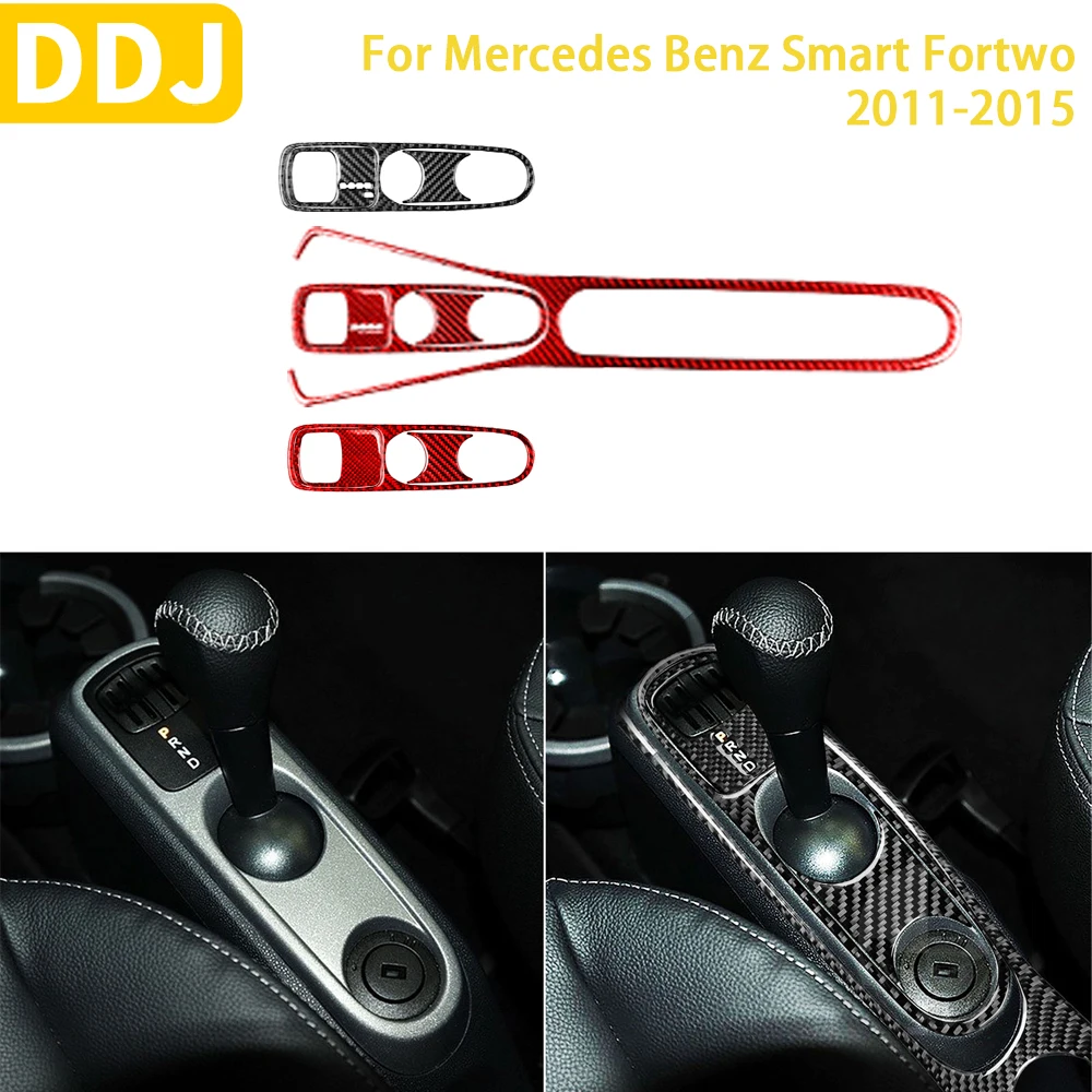 

For Benz Smart Fortwo 451 Coupe 2011 2012 2013 2014 2015 Accessories Carbon Fiber Car Interiors Gear Armrest Panel Trim Sticker