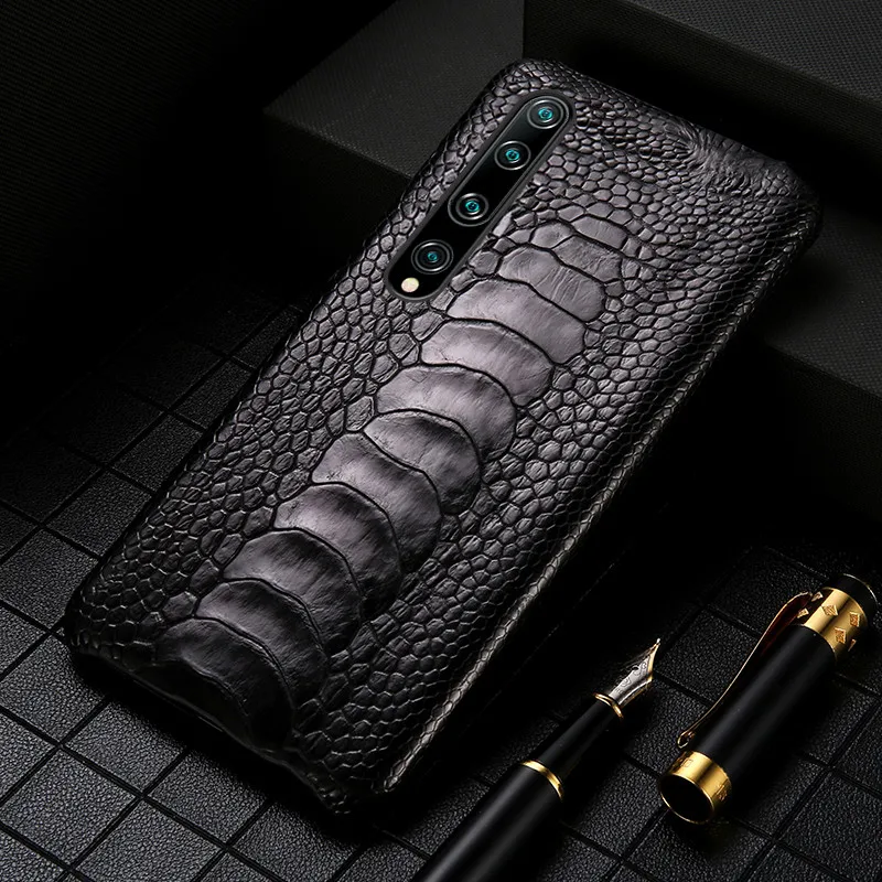 

Genuine Ostrich Foot Leather case For Mi 13T 13 14 12S Ultra 12T 14Pro 11 Poco X6 Pro Cover For Xiaomi Redmi Note 13 Pro Plus 5G