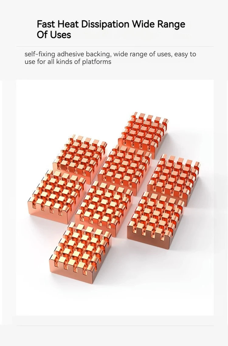 8pcs Pure Copper Heatsink 13x12x5mm Video Memory Module Heat Sink Radiator Cooli