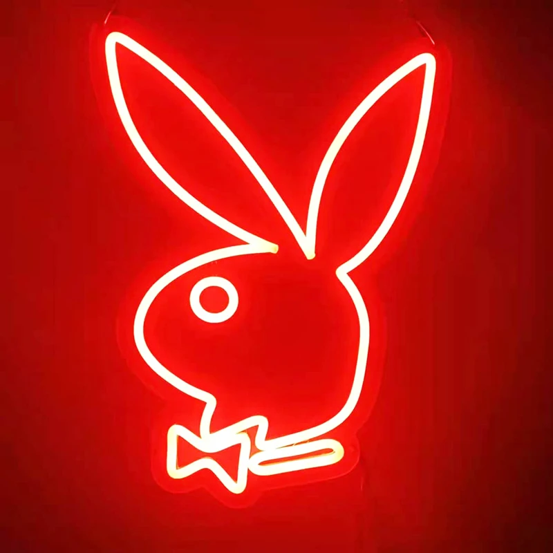 Cute Rabbit Neon Light Sign Wall Bedroom Kid's Room Decor Neon Flamingo Light Birthday Wedding Party Bar Decorative Night Light star night light