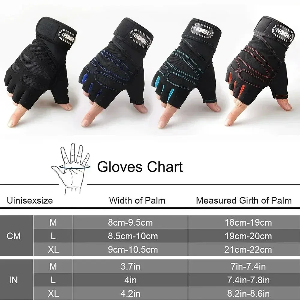 Description Picture 2 of itemGym Gloves Women Men Weightlifting Dumbbell Fitness Sport Training Exercise Gloves Non Slip Breathable Fingerless Cycling Gloves
