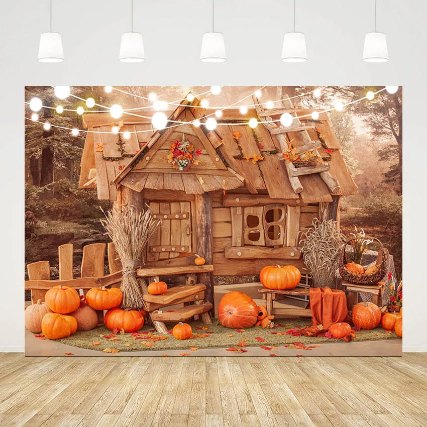 

Mehofond Fall Photography Backdrop Rustic Wooden Barn Pumpkins Decor Autumn Kids Portrait Background Photo Studio Booth Props