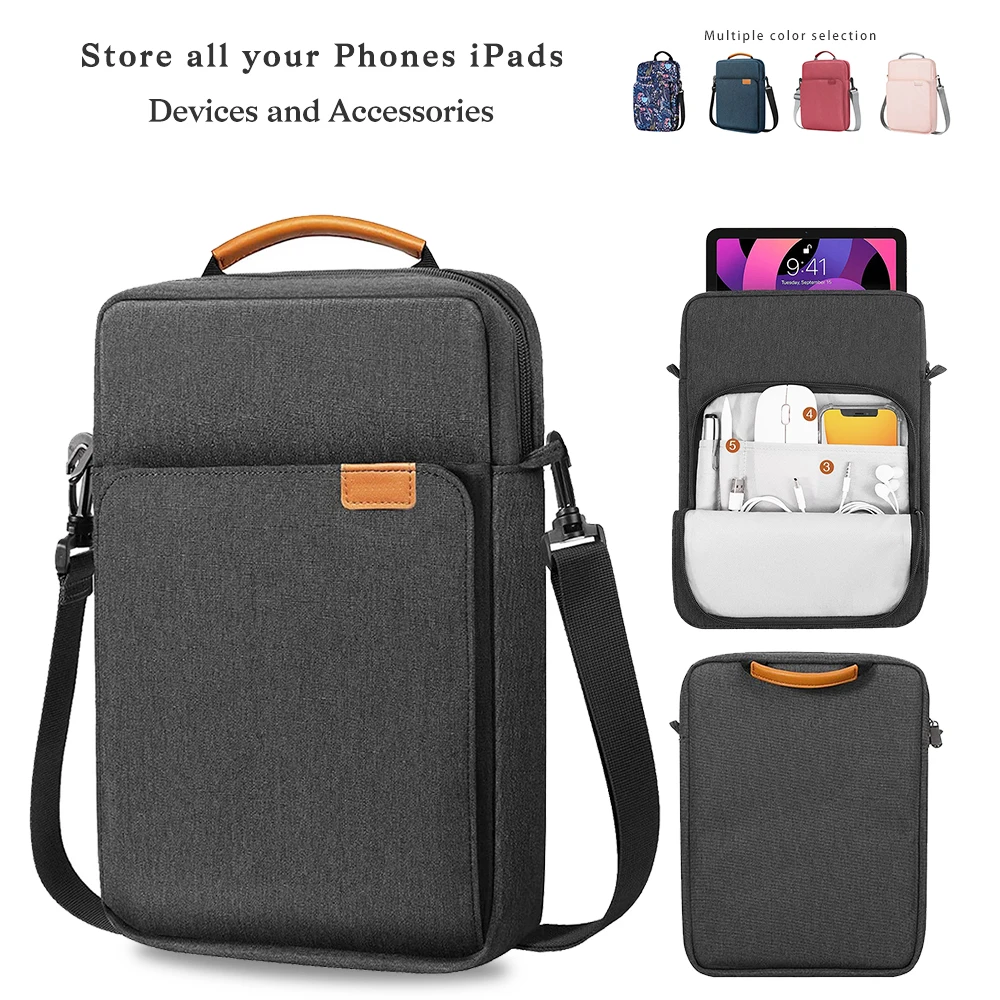 Amazon.com: MoKo 11 Inch Felt Leather Tablet Sleeve Bag Carrying Case Fits  iPad Air 5/4 10.9, iPad Pro 11 2021/2020/2018, iPad 9/8/7th Gen 10.2, Air 3  10.5, iPad 9.7, Tab A 10.1 Fits Smart Keyboard, Gray & Brown : Electronics