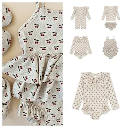 Baby Girls Sunscreen Swimsuit Girl Swimwears Swimming Bikini Two Pieces Bebe Swimsuits Kids Swimwear for Girls One-pieces
