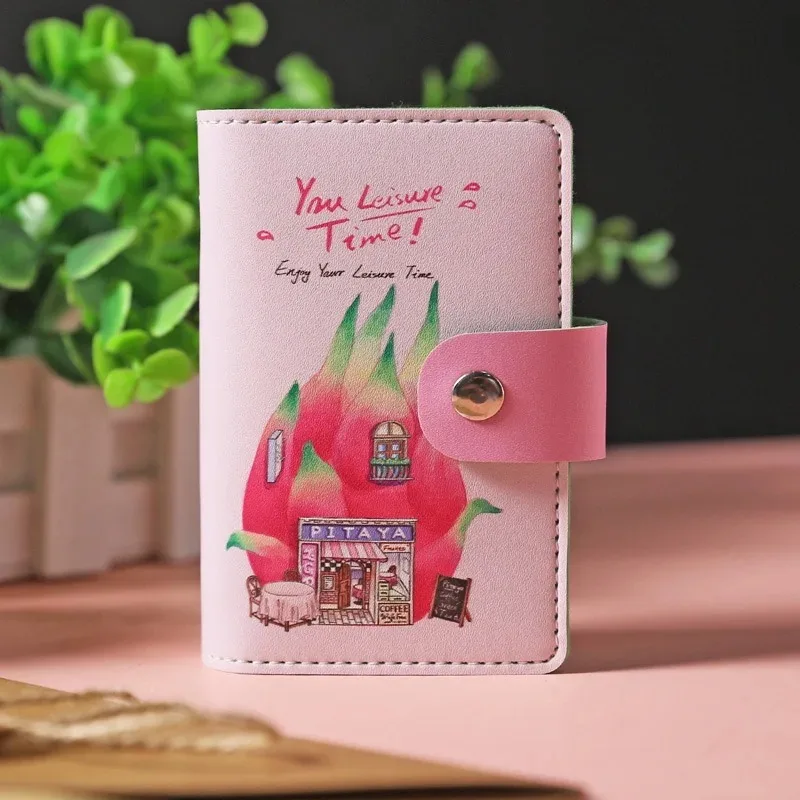 PU Leather Function 26-bit Business Card Wallet Cartoon Badges Stock PU Leather ID Holders Card Coin Purse for Women Girls