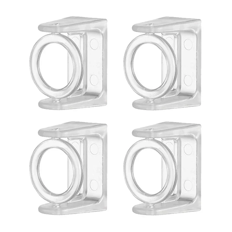 Greyoe Gordijnroedehouder, zelfklevende haken voor gordijnroede, gordijnstanghouder, transparant, 4 stuks, gordijnhaakhouder voor keuken, badkamer