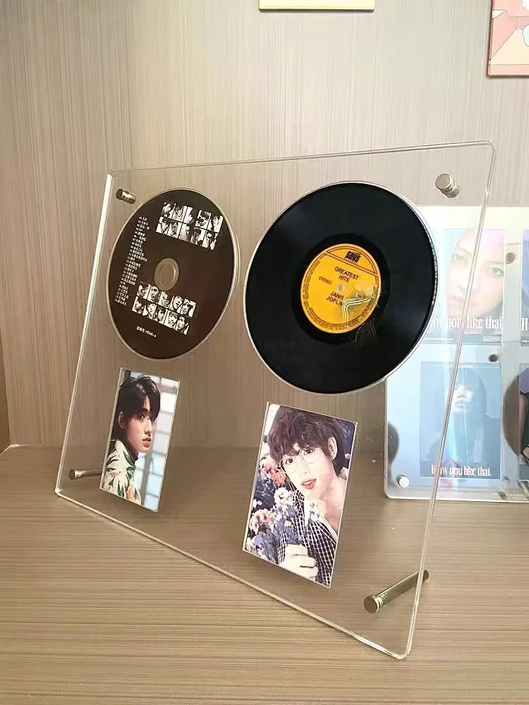 Kawaii CD Discs Type Photocard Holder card holder photo card holder card display stand 3 inch Kpop Idol Card Photo Frame Display stands Transparent album table decoration