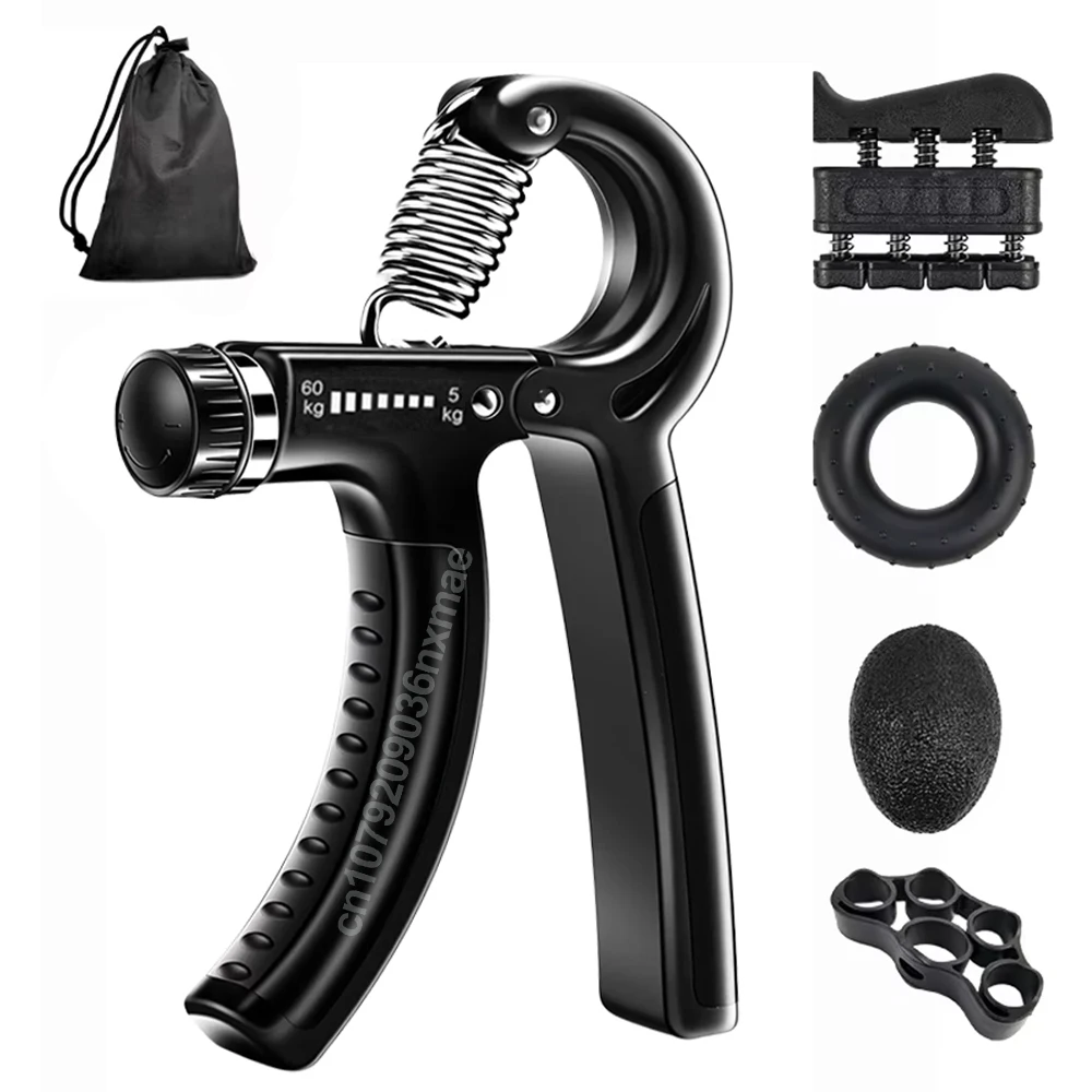 5PC Adjustable Finger Grip Strength Trainers with Finger Exerciser Wrist Trainer for Muscle Building and Rehabilitation Training