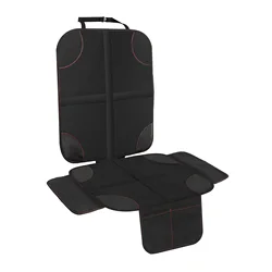 Deluxe Slip-Proof Baby Car Seat Protector with Organizer Pocket (Black)