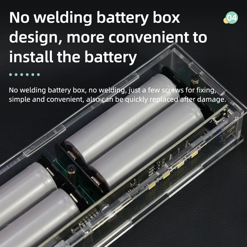 PD45W Two Way power bank case battery power bank box Power Bank Case 20000mah No Welding LED Light Digital Display Transparent Punk 21700 18650 Battery Fast Charging