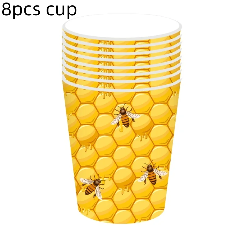 1 Set Bienen-Latexballon-Banner-Kuchenaufsatz-Set, Gelb-Sand-Weiß, für Bienenfest, Geschlechtsenthüllung, Geburtstagsfeier, Babyparty-Dekoration – Detail 7
