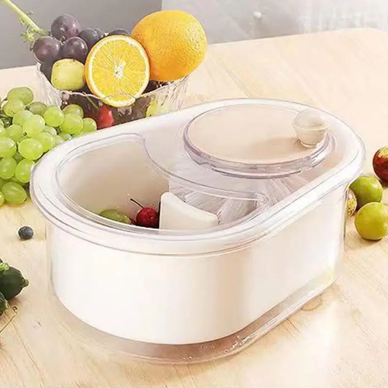 Household Vegetable Fruits Cleaner Sets Manual Water Salad Spinner Fruit Drain Basket Dryer Hand Crank Household Kitchen Gadget