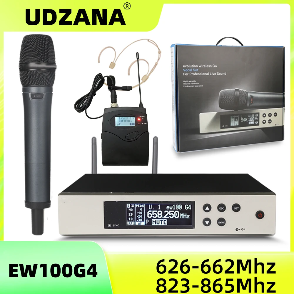Профессиональная Беспроводная микрофонная система UDZANA EW135G4 EW100G4 с ручной гарнитурой E835S и микрофоном, УВЧ