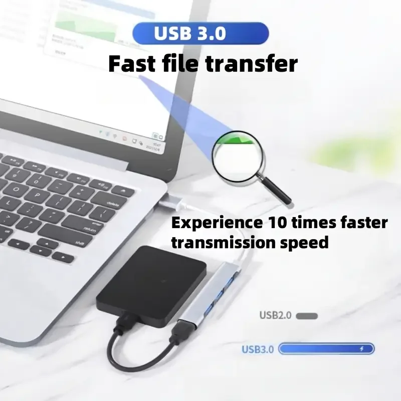 Mini USB Extender Hub/Type-C To USB 3.0 With 3 2.0 Ports Suitable For Mobile Phones Keyboards Mice Storage Devices Laptops