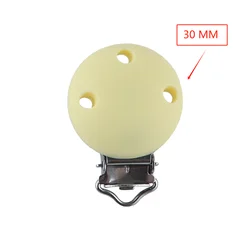 Silicone Round Clips Set - Pack of 5 for DIY Crafts and Jewelry Making (30MM cream yellow)