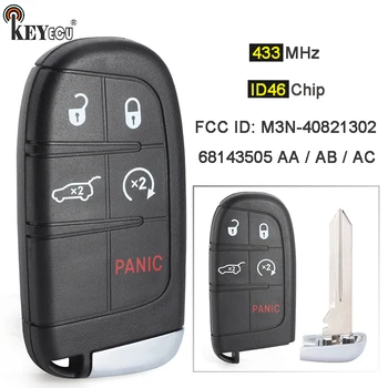 Keyforkess 433MHz ID46 Chip ID FCC: M3N-40821302 P/N 68143505 sostituzione 5 pulsanti Smart Remote Key Fob per Grand Cherokee 2014-2022