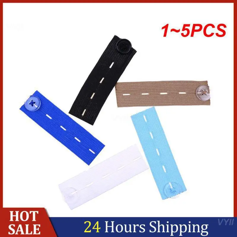 

1~5PCS Jeans Waistband Extension Easy To Wear Width 2.4cm Elastic Waistband Extension Buckle Unisex Waistband Adjuster Durable