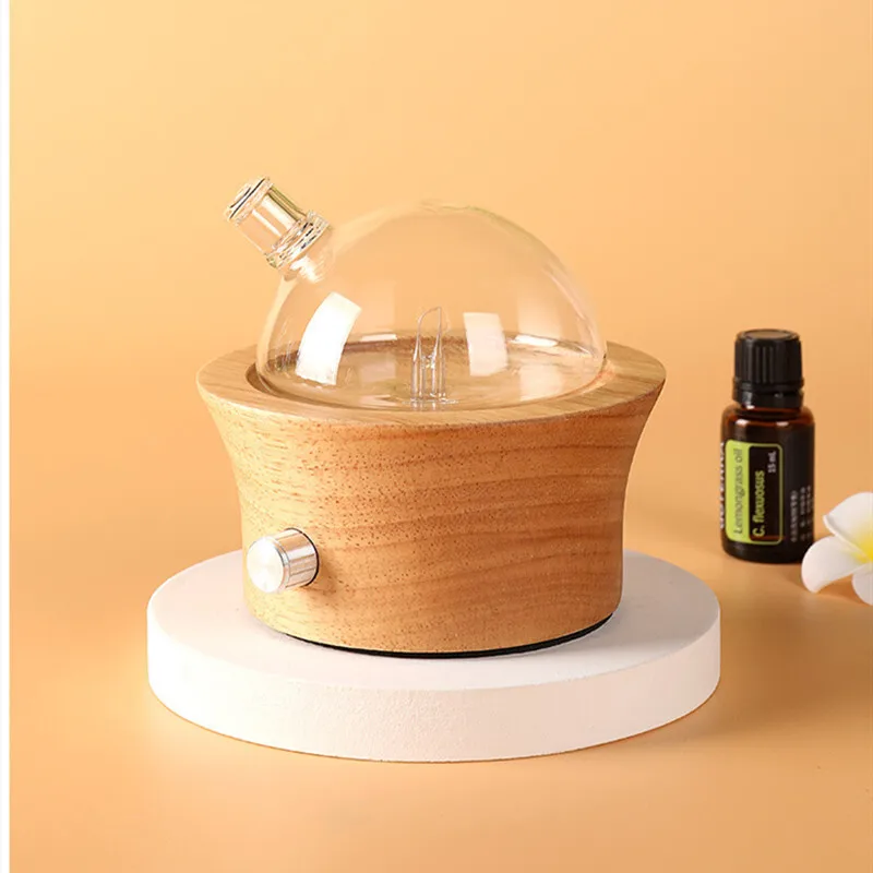 Wooden Glass Aromatherapy Pure Essential Oils Waterless Aroma Diffuser Machine Air Fragrance Nebulizer Home Hotel Scent_voghion.com