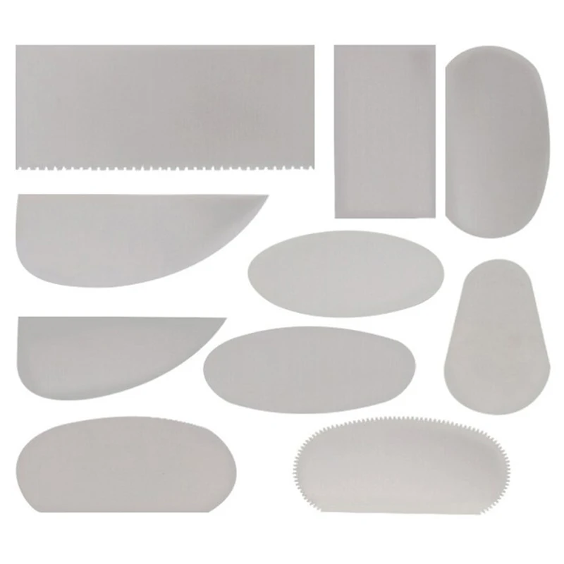 Polimer araçları için 10 adet çömlek kil çelik kazıyıcı tırtıklı kesici seramik