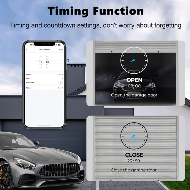Tuya WiFi/Zigbee Smart Garage Door Opener Controlller Module Voice Smart Life App Remote Control Works with Alexa Google Home 5