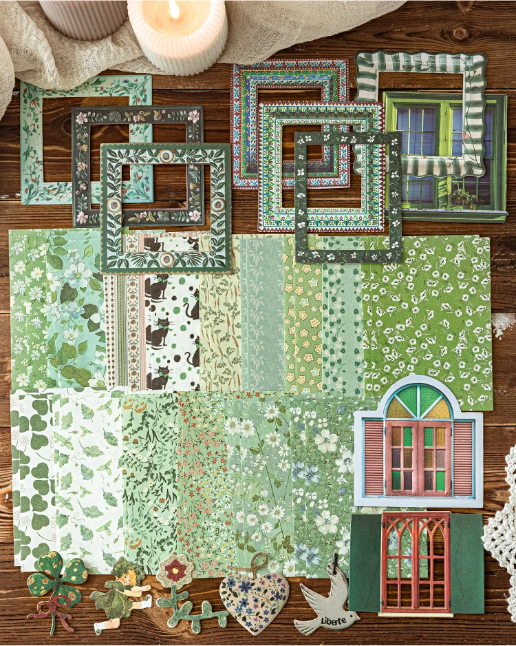 Journal GO 45 Stück Garten-Postbüro, Scrapbooking-Materialpaket, DIY-Kartenherstellung, Collage, Journal, Notizbuch, Umschlag, Dekormaterialien – Detail 11