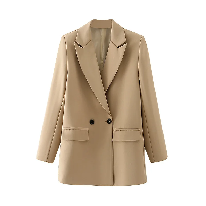 

Spring Autumn New Women's Solid Lapel Spliced Long Sleeve Formal Slim Button Coats Fashion Simplicity Casual Office Lady Tops