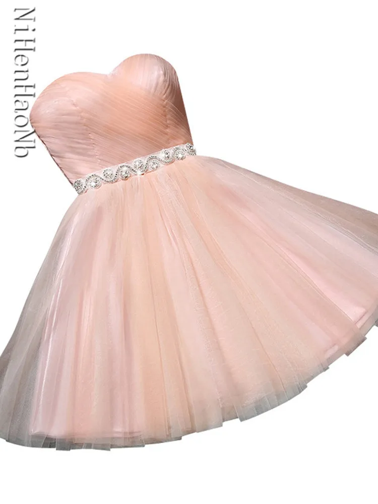 

Pink Banquet Evening Dress Women Short Prom Dress Party Quinceanera Dresses