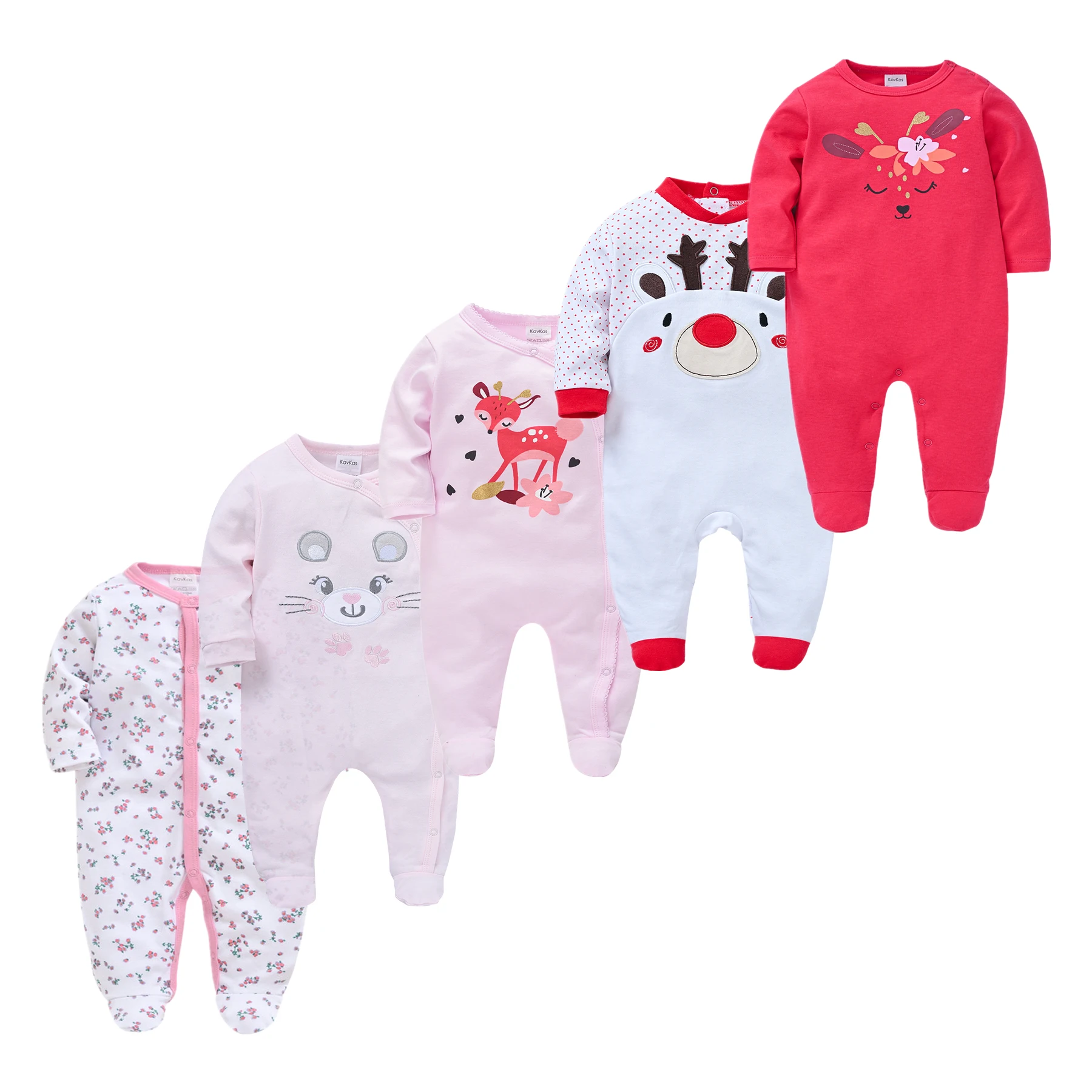 Baby Boys Jumpsuits Ropas Infant Cartoon Pajamas Long Sleeve Spring Toddler Clothes 5/3Pcs Newborn Boy Girl Onesie 100% Cotton