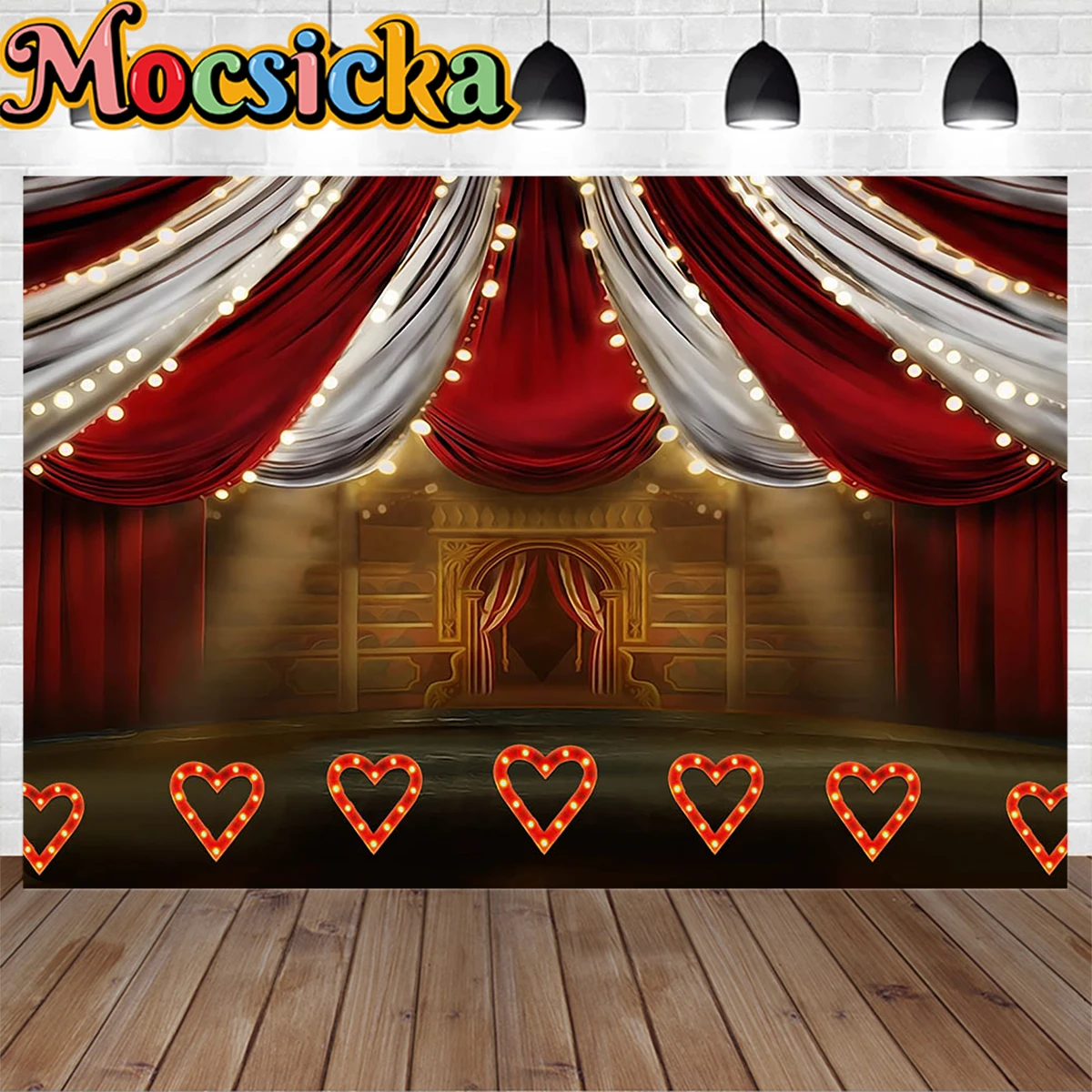 

Circus Carnival Night Theme Birthday Party Backdrop Stage Love Photography Background Baby Newborn Cake Smash Studio Photobooth