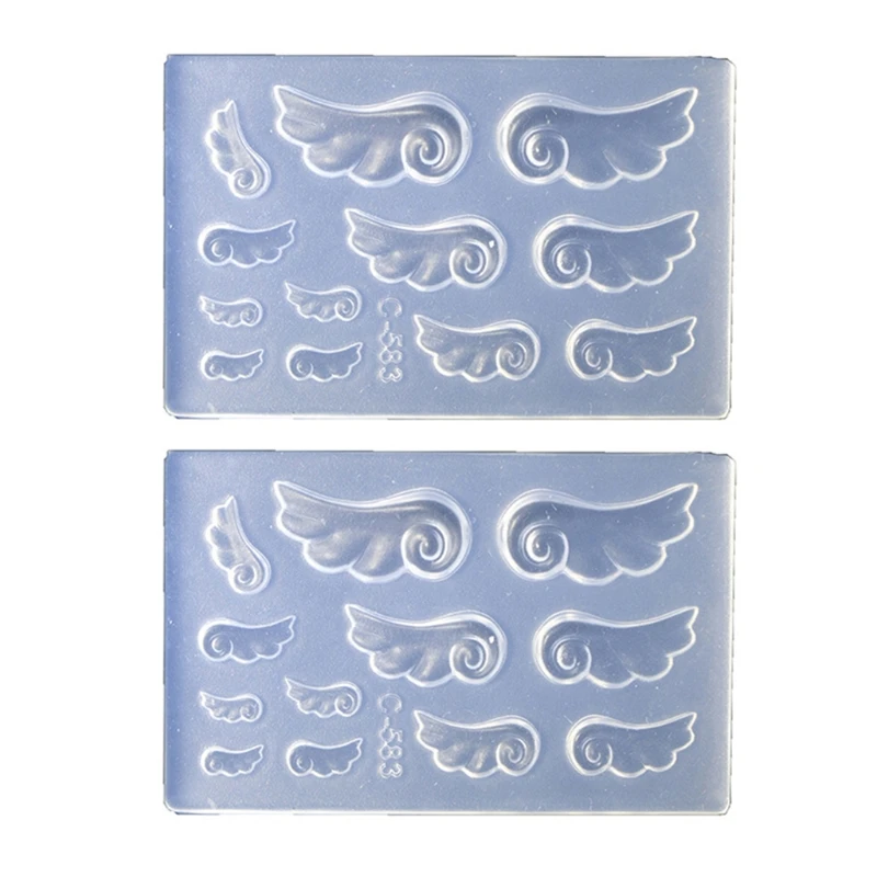 

N58F Art Templates 3D Angel Wing Mould Nails Stencils Crystal Epoxy Resin Mold