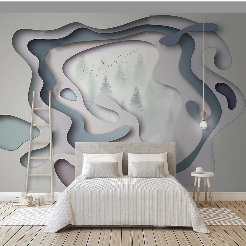 meticulous painting line draft song dynasty chinese baimiao manuscript for round fan ripe xuan paper painting color manuscript 3D Wallpaper Nordic Abstract Line Misty Forest Mural Wall Painting Living Room Bedroom Backdrop Home Decor  Papel De Parede 3D