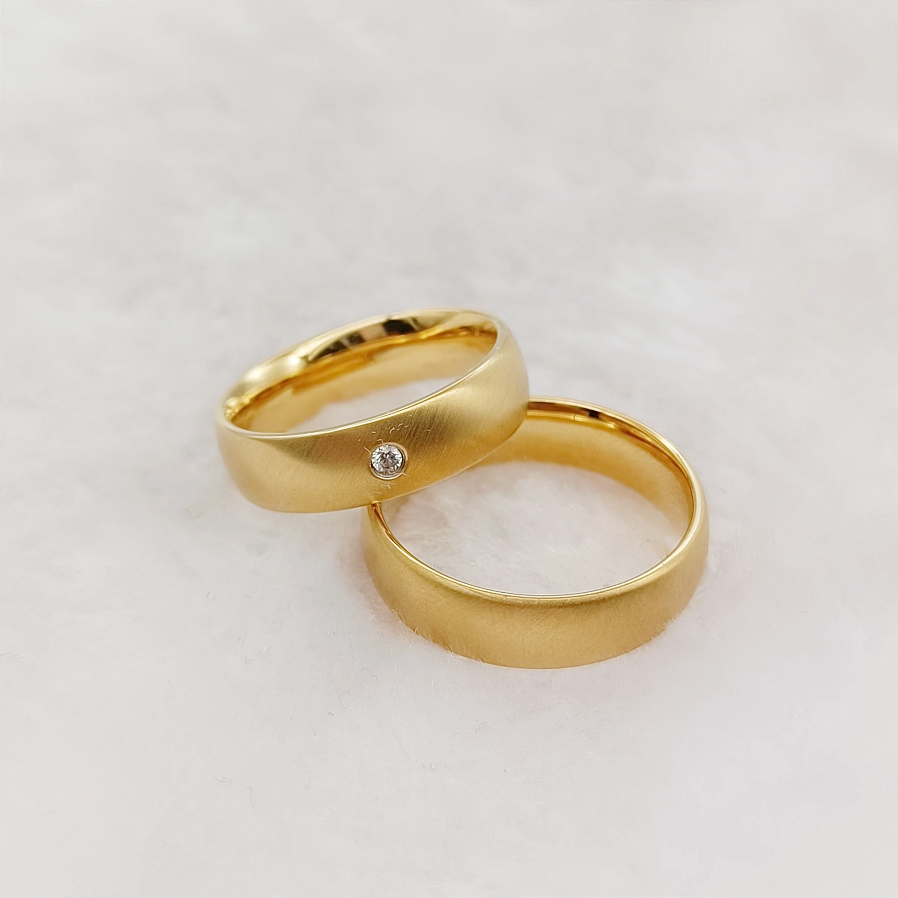 Designer Wedding Bands 18k Gold Plated Rings Stainless Steel