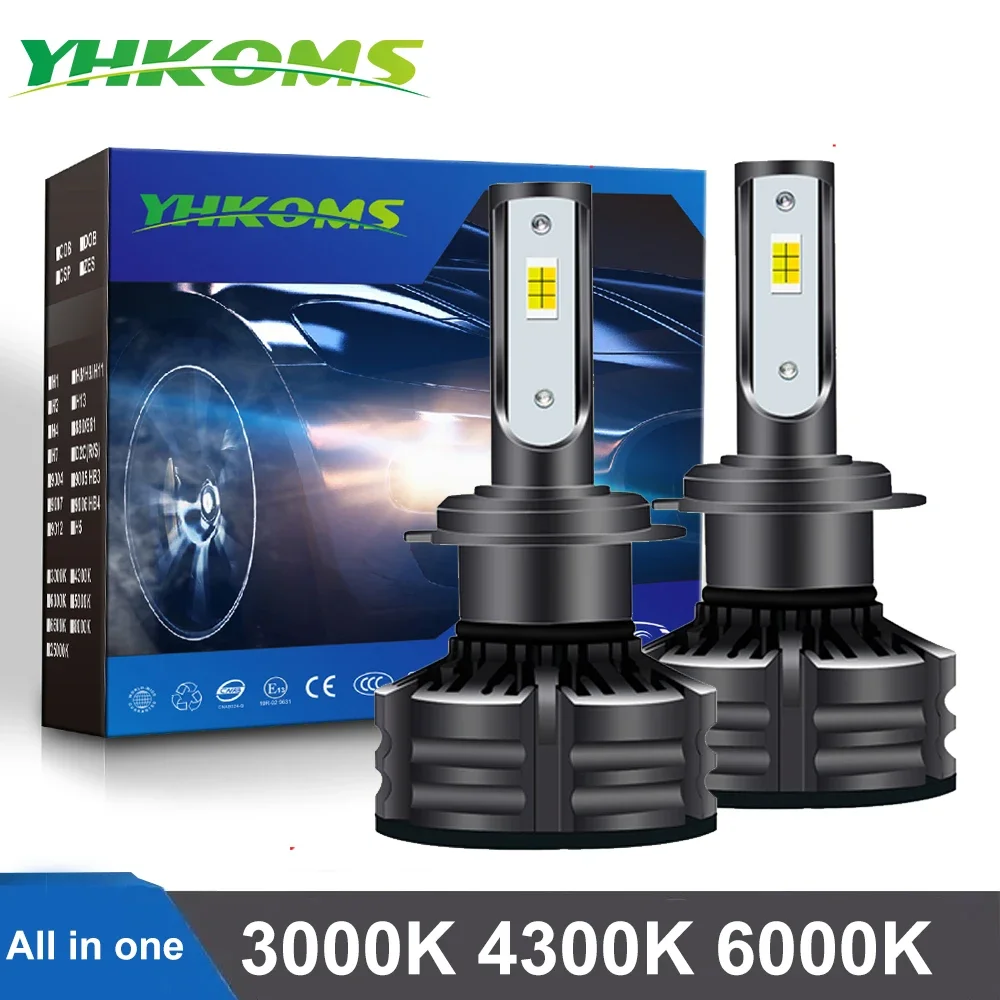 

YHKOMS H11 9005/HB3 9006/HB4 LED Car Fog Light Headlight Bulb 3 Colors Headlamp 3000K 4300K 6500K H1 H3 H4 H7 H8 H9 880 881 H27