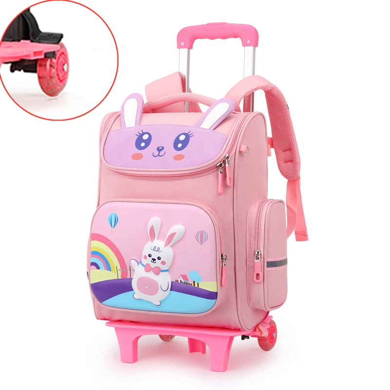 Trolley School Bag Boy Girl Kids Trolley Roller Bag Dinosaur