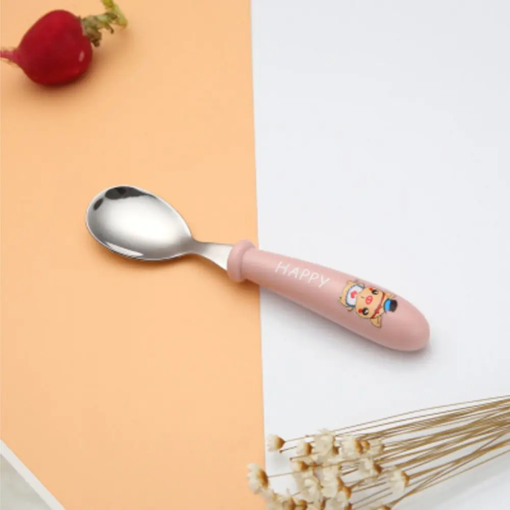 Stainless Steel Baby Tableware Set Fork Spoon Feeding Utensils