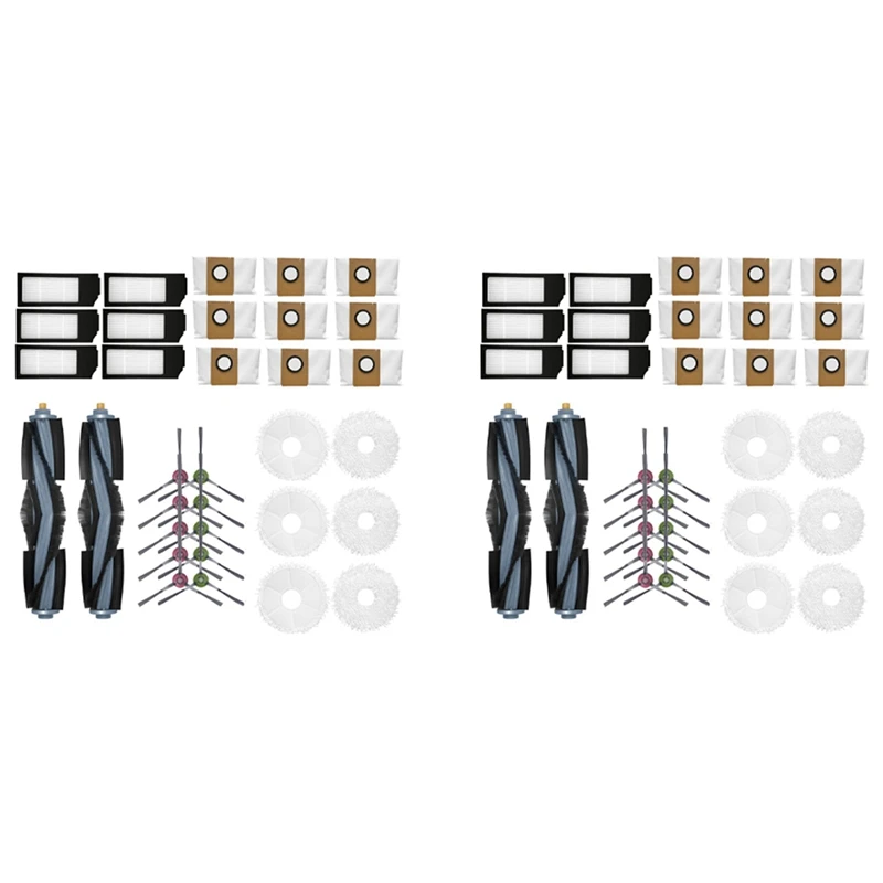 

2X For Ecovacs Deebot X1 Omni Turbo Vacuum Cleaner Accessories Main Brush HEPA Filter Mop Cleaning Cloth Dust Bag Parts