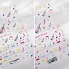 1 Sheet 5D Realistic Relief Colorful Dancing Music Notes Adhesive Nail Art Stickers Decals Manicure Accessories DIY Ornaments 1