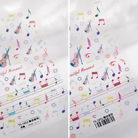 1 Sheet 5D Realistic Relief Colorful Dancing Music Notes Adhesive Nail Art Stickers Decals Manicure Accessories DIY Ornaments 1