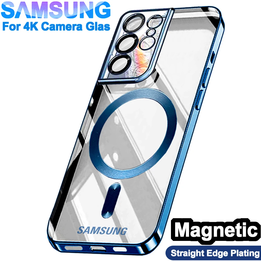 Enhanced Wireless Magnetic Plating Case with Full Camera Protection and Glass Shield