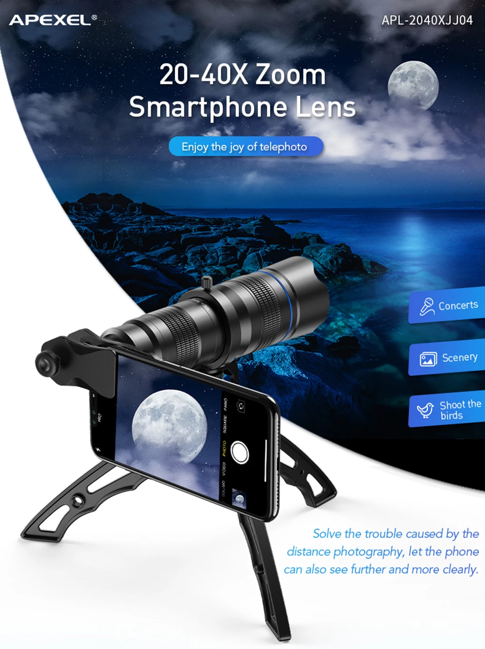 20-40x Zoom smartphone lens - Smart Cell Direct 