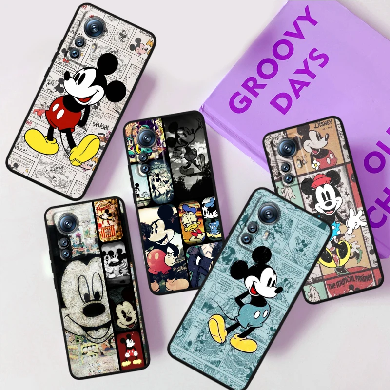 

Comic Mickey Minnie Disney For Xiaomi Mi 13 12T 12 11T 11i 11 A3 10T 10 CC9E 9 Pro Lite Ultra 5G Black Phone Case